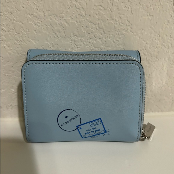 Like new Kate Spade Trifold Wallet Bon Voyage Blue - Picture 3 of 6